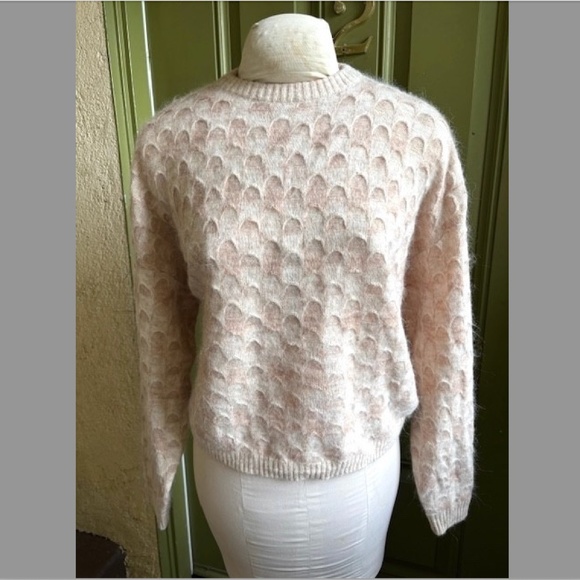 ZARA Alpaca/Wool Blend Scalloped Stitch Pullover Sweater NWOT/sz M - Picture 7 of 15